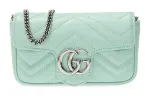 GUCCI GG Marmont Quilted Leather Shoulder Bag Extra Mini Women's Green
