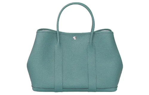 HERMES Garden Party Country Cow Leather Handbag 36 Women's 7G Ciel Celestial Blue
