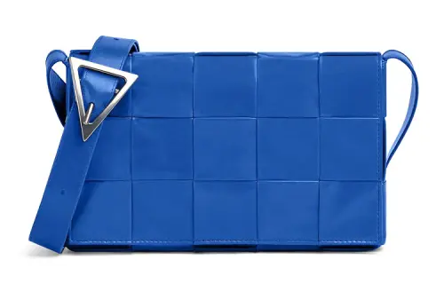 Bottega Veneta CASSETTE Cow Leather Tofu Bag, Shoulder Bag, Crossbody Bag Medium Men's Diamond Blue