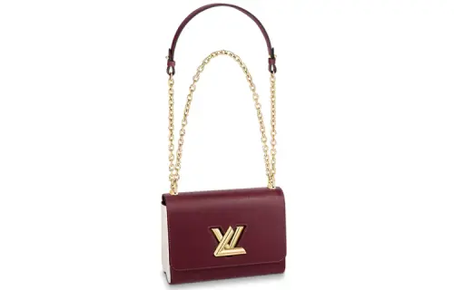 LOUIS VUITTON Twist Leather Trim Chain Bag, Portable Crossbody Bag, Shoulder Bag Medium Women's