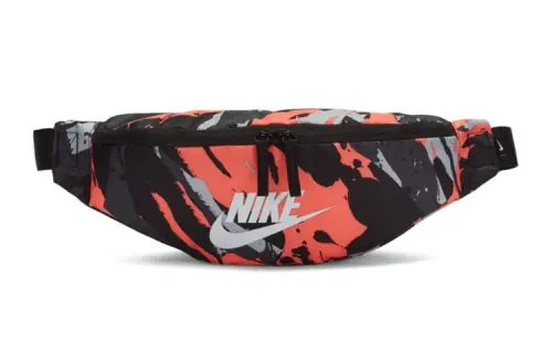 Nike Athleisure Polyester Crossbody Bag, Fanny Pack Regular Unisex Camouflage Red
