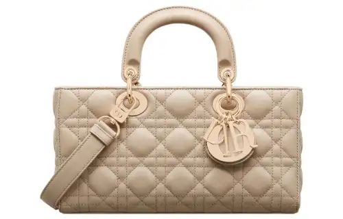 DIOR Lady D JOY Sheepskin Handbag, Shoulder Bag, Crossbody Bag, Handbag Women's Natural & Ecru
