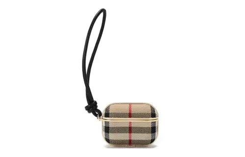 Burberry VINTAGE Cotton Protective Cover Storage Box Earphone Case Unisex Archive Beige