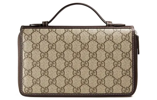 GUCCI Canvas With Leather Wallet Handbag Men's Ebony/Brown