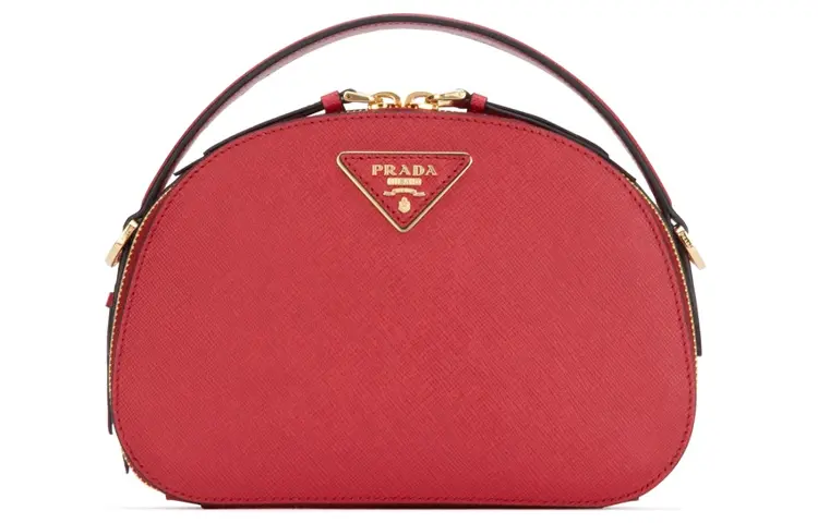 PRADA Nylon Fabric Handbag, Shoulder Bag Unisex Red