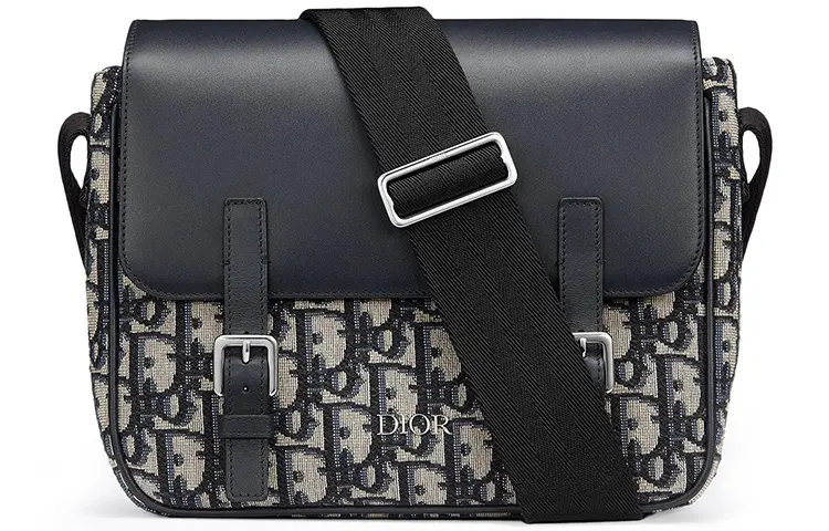 DIOR Canvas With Leather Messenger Bag, Crossbody Bag, Shoulder Bag Kids' Blue