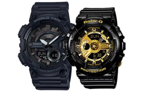 CASIO Unisex Pair Table Series Black Watch