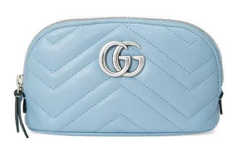 GUCCI Marmont Quilted Leather Makeup Bag Clutch Toiletry Bag Medium Women's Multicolor