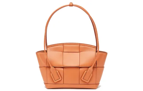 Bottega Veneta Calfskin & Brass Handbag Small Women's Clay Pink