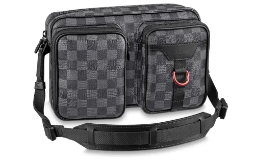 LOUIS VUITTON Canvas Messenger Bag, Shoulder Bag Men's Graphite