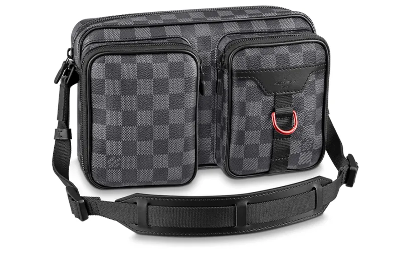 LOUIS VUITTON Canvas Messenger Bag, Shoulder Bag Men's Graphite