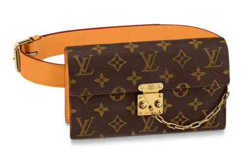 LOUIS VUITTON S Lock Belt Pouch Monogram Pm Brown