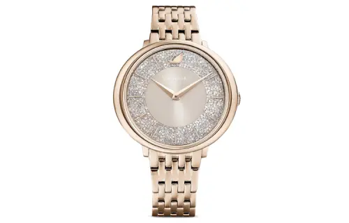 Swarovski Swarovski Crystalline Chic Series Watch Quartz Movement Stainless Steel Strap Gray Dial Women's Watch Gray Crystal Dial Metal Strap Champagne Gold 5547611