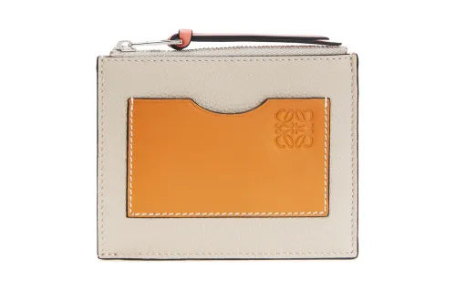 LOEWE Cow Leather Card Holder Women's Light Oat/Honey Brown