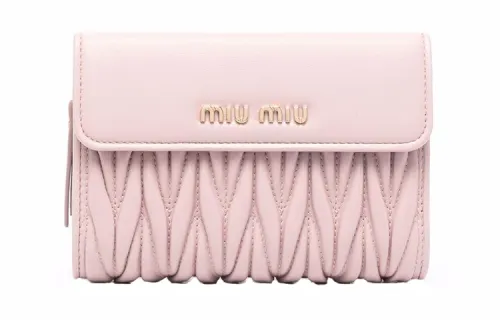 MIU MIU Leather Wallet Women's Pink