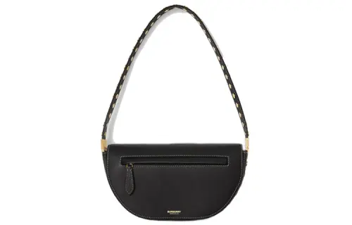 Burberry Olympia Leather One Shoulder Handbag Small Women's Black