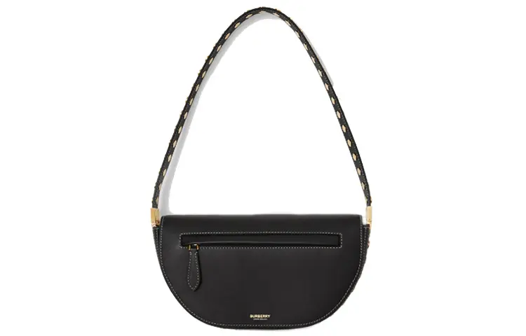 Burberry Olympia Leather One Shoulder Handbag Small Women's Black