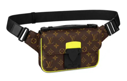 LOUIS VUITTON Coated Canvas With Leather Trim Waist Bag Chest Bag Regular Men's Brown/Neon Yellow
