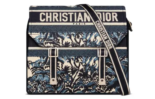 DIOR DiorCamp Embroidery Canvas Fabric Messenger Bag, Shoulder Bag, Crossbody Bag Regular Women's Blue