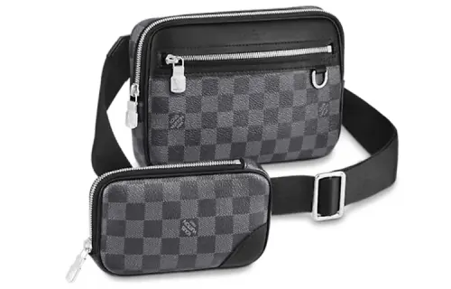 LOUIS VUITTON Messenger Calfskin Messenger Bag 2 in 1, Shoulder Bag, Crossbody Bag Regular Women's Black