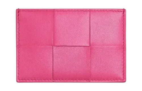 Bottega Veneta Sheepskin Card Holder Women's Rose Pink