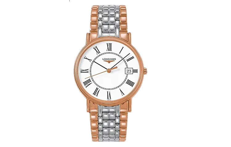 LONGINES Magnificent Collection Quartz Movement Men's Watch 38.5mm White Dial Stainless Steel Case