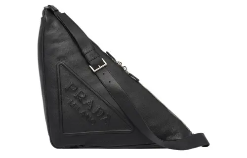 PRADA Large Leather Triangle Shoulder Bag