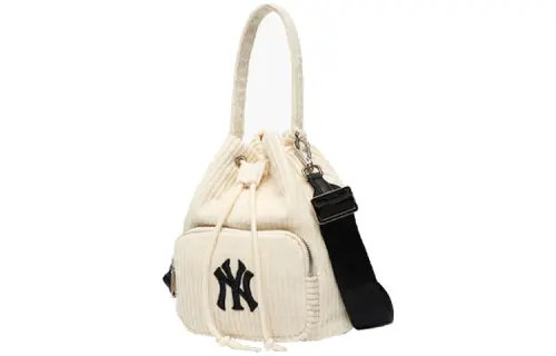 MLB Cotton One Shoulder Handbag, Bucket Bag, Crossbody Bag Regular Unisex Milk White