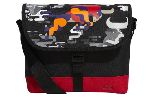 Adidas Recycled Polyester Crossbody Bag, Shoulder Bag Unisex Black Light Scarlet