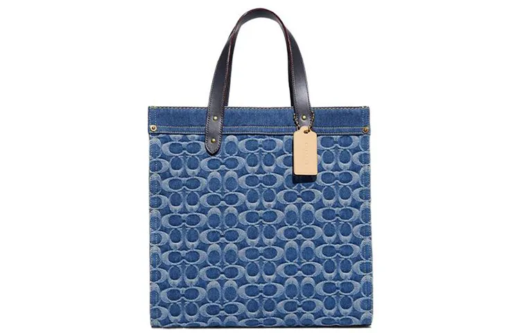 COACH Field Fabric Tote Bag, Shopping Bag, Crossbody Bag, One Shoulder Bag, Handbag Large Women's Marine Blue