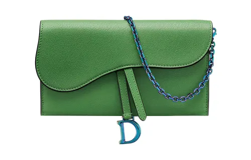 DIOR Sheepskin Wallet Women's Bright Green