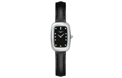 LONGINES Rider Collection Quartz Movement Fashion Women's Watch 28*19.2mm Black Dial Stainless Steel Case