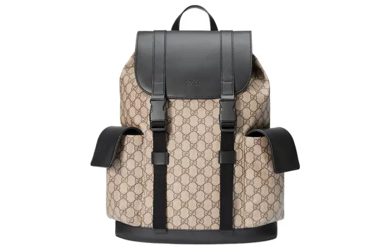 GUCCI PVC Backpack Men's Ebony/Beige