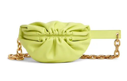 Bottega Veneta Leather Cloud Bag, Shoulder Bag, Clutch Mini Women's Neon Green