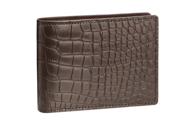 LOUIS VUITTON Multiple Crocodile Leather Wallet Men's Brown