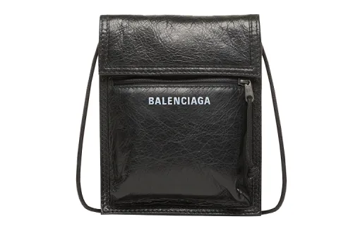 Balenciaga Explorer Sheepskin Shoulder Bag, Crossbody Bag Small Men's Black