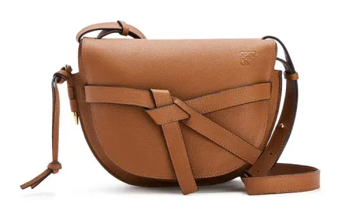 LOEWE Gate Cow Leather Bowknot Bag, Crossbody Bag Women's Brown