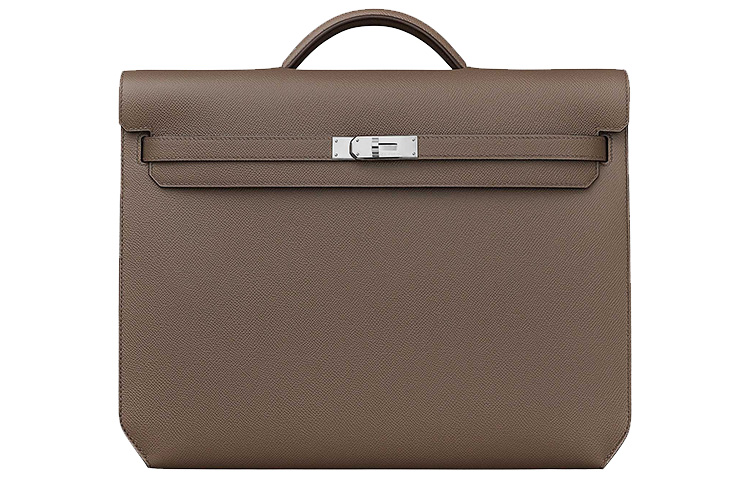HERMES Kelly Depeches Epsom Leather Handbag 37 Men's 18 Etoupe Elephant Gray