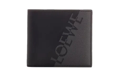 LOEWE Cow Leather Wallet Men's Anthracite/Black