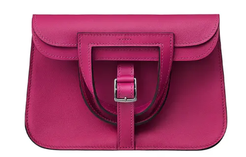 HERMES Halzan Silver Tone Buckle Swift Calfskin Horse Hoof Bag, Handbag, Shoulder Bag, Crossbody Bag Mini Women's