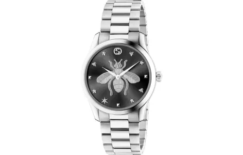 GUCCI G Timeless Collection Wrist Watches Quartz Movement Stainless Steel Watchband Black Dial Men's Watches