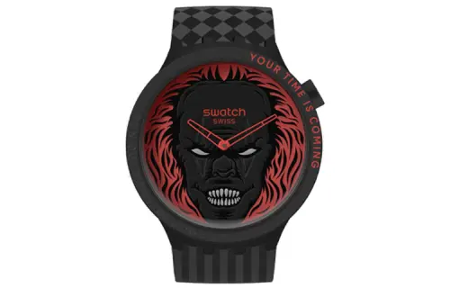 SWATCH Unisex 47mm Black Watch SB01B128