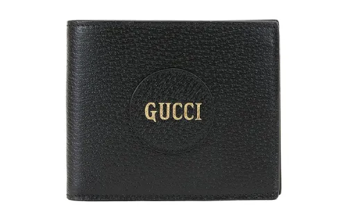 GUCCI Cow Leather Wallet Men's Black