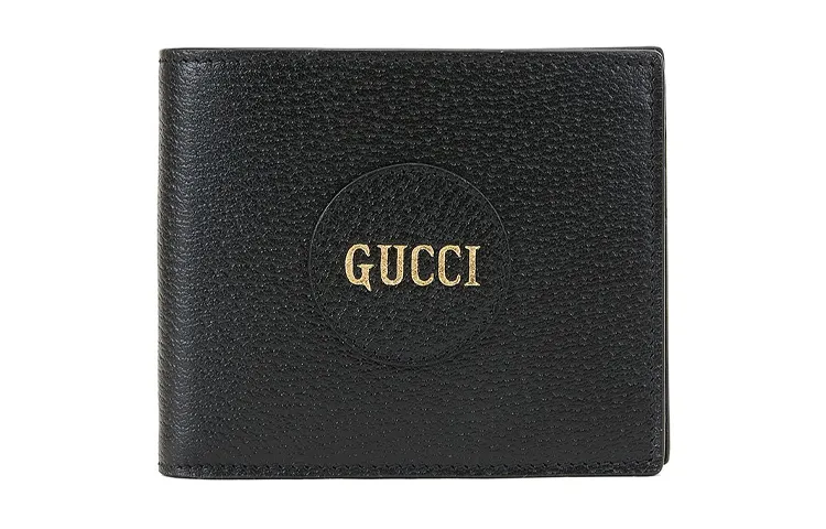 GUCCI Cow Leather Wallet Men's Black