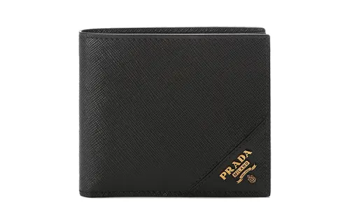 PRADA Saffiano Leather Wallet Men's Black