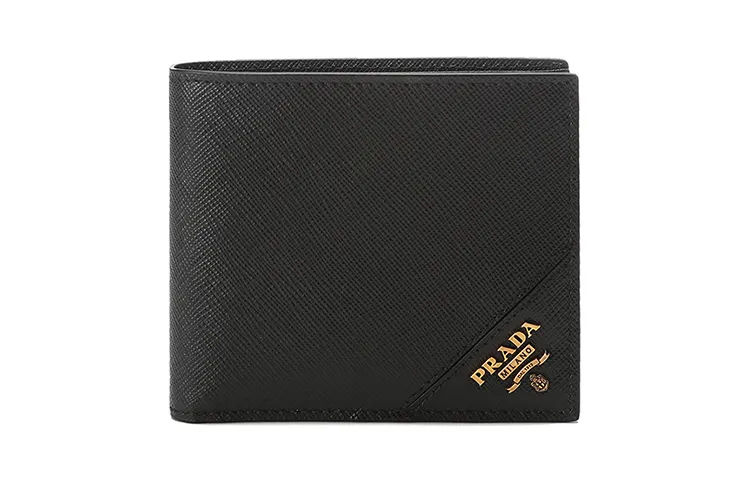 PRADA Saffiano Leather Wallet Men's Black