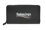 Balenciaga Cow Leather Wallet Unisex Black