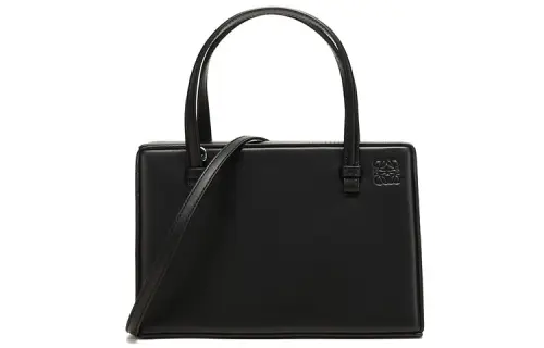 LOEWE Postal Bag Natural Cow Leather Handbag, Shoulder Bag, Crossbody Bag Small Women's Black