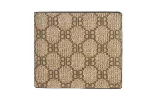 Balenciaga GUCCI Collaboration Canvas Coin Purse Women's Beige