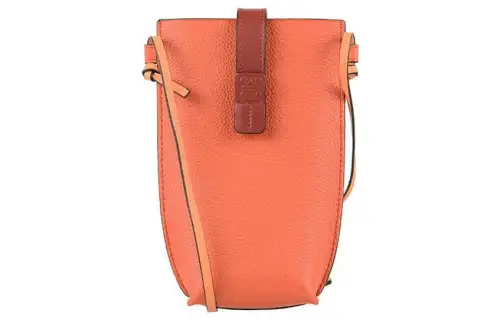 LOEWE Gate Pocket Calfskin Shoulder Bag, Crossbody Bag Regular Women's Coral/Apricot Red